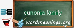 WordMeaning blackboard for cunonia family